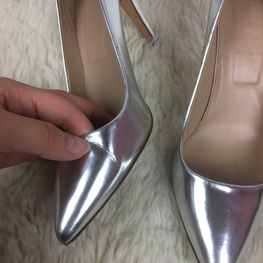 J crew metallic mirror everly heel leather pump - Picture 7 of 8